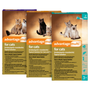 Advantage Multi® Topical Solution for Cats | 5 in 1 protection against fleas, ear mites, roundworms, hookworms, & heartworm