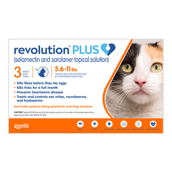 Revolution® Plus Topical Solution for Cats | Fleas, ticks, ear mites, roundworms, hookworms, and heartworm - Image 3