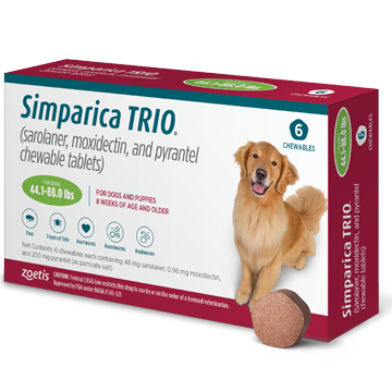 Simparica TRIO™ Chewable Tablets for Dogs | Superior 5 in 1 Protection: Fleas, ticks, heartworm, & parasites