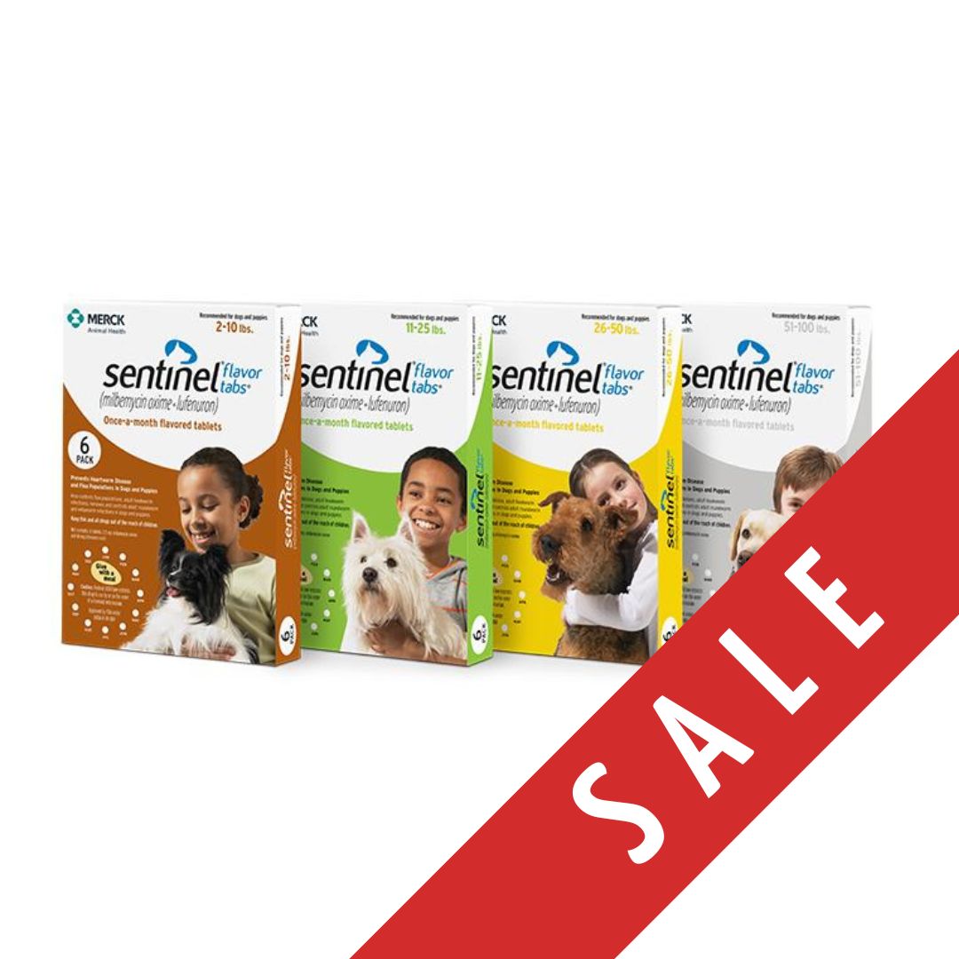 Sentinel® Flavor Tabs®| Protects against heartworms, hookworms, roundworms, whipworms, and fleas